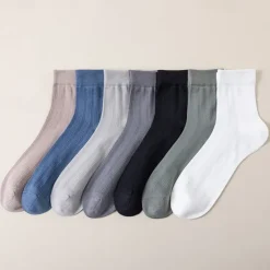 Online OUKU Men's 1 Pair Socks Casual Socks Black White Color Solid Color Hollow School Formal Wedding Mesh Hole Thin Summer Spring Fall All Seasons Elegant Daily