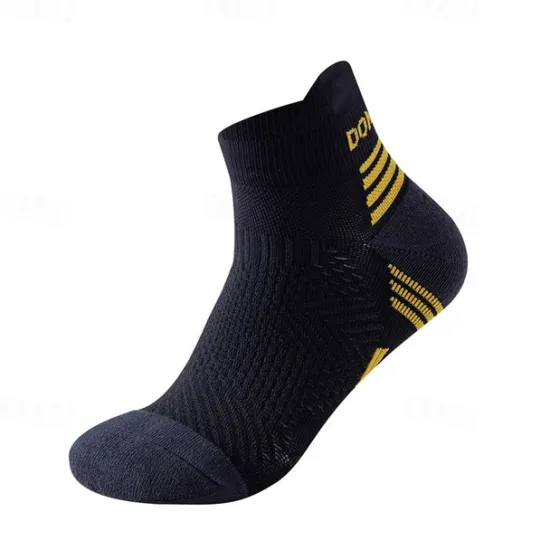 OUKU Men's 1 Pair Socks Crew Socks Anti-slip Socks Running Socks Black Navy Blue Color Stripes Spring, Fall, Winter, Summer