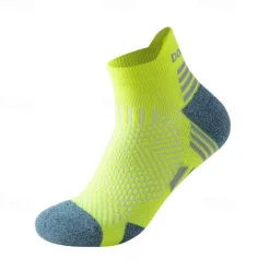 OUKU Men's 1 Pair Socks Crew Socks Anti-slip Socks Running Socks Black Navy Blue Color Stripes Spring, Fall, Winter, Summer