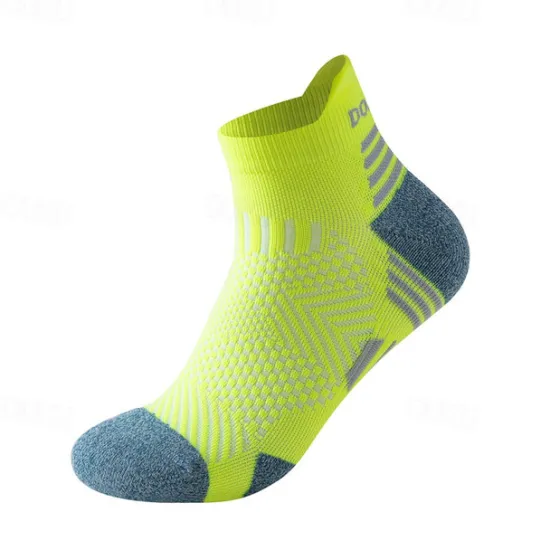 OUKU Men's 1 Pair Socks Crew Socks Anti-slip Socks Running Socks Black Navy Blue Color Stripes Spring, Fall, Winter, Summer