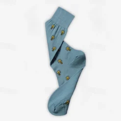 Discount OUKU Men's 1 Pair Socks Red Blue Color Cartoon bulb Formal Wedding Anniversary Thin Spring & Fall Knitwear Elegant