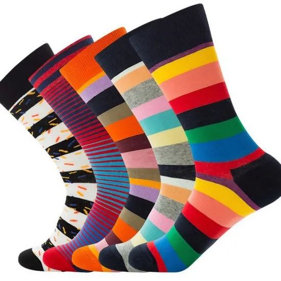 Hot OUKU Men's 1 Pair Socks White Red Color Colorful Sports Outdoor Daily Wear Spring, Fall, Winter, Summer Fashion Cute