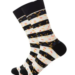 Hot OUKU Men's 1 Pair Socks White Red Color Colorful Sports Outdoor Daily Wear Spring, Fall, Winter, Summer Fashion Cute
