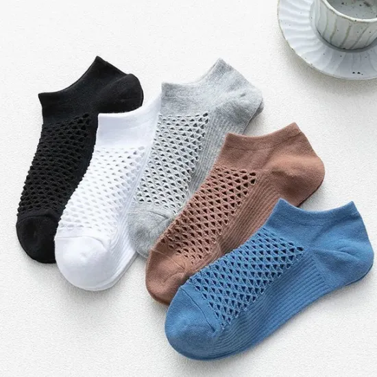 Online OUKU Men's 10 Pairs Ankle Socks No Show Socks Black White Color Plain Casual Daily Basic Thin Summer Spring Fall Cool Breathable