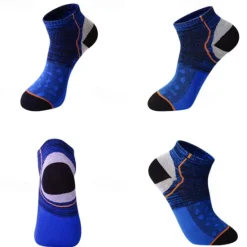 Online OUKU Men's 5 Pairs Ankle Socks Sneaker Socks Low Cut Socks Blue Light Grey Color Color Block Sports & Outdoor Casual Daily Medium Summer Stylish Classic