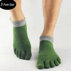 Clearance OUKU Men's 3 Pairs Ankle Socks Toe Socks Low Cut Socks Black White Color Color Block Daily Wear Vacation Weekend Mesh Medium Summer Spring & Fall Stylish Casual