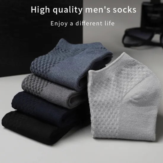 Outlet OUKU Men's 3 Pairs Crew Socks Low Cut Socks Black Light Grey Color Plain Casual Daily Basic Medium Summer Spring Fall Breathable