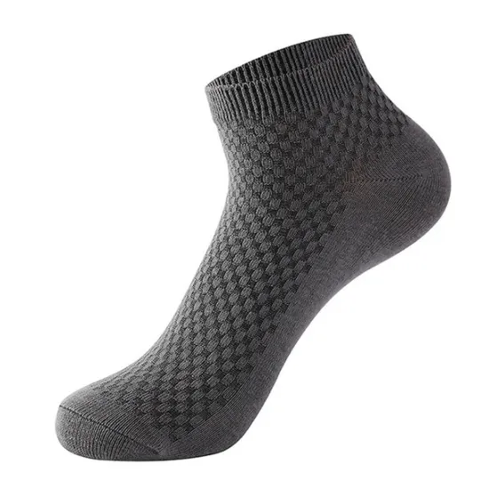 Outlet OUKU Men's 3 Pairs Crew Socks Low Cut Socks Black Light Grey Color Plain Casual Daily Basic Medium Summer Spring Fall Breathable