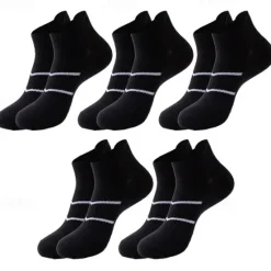 Clearance OUKU Men's 5 Pairs Multi Packs Socks Running Socks Casual Socks Black White Color Plain Vacation Sports & Outdoor Daily Basic Medium Spring Fall Fashion Casual