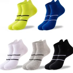 Clearance OUKU Men's 5 Pairs Multi Packs Socks Running Socks Casual Socks Black White Color Plain Vacation Sports & Outdoor Daily Basic Medium Spring Fall Fashion Casual