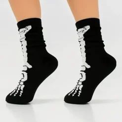 Clearance OUKU Men's 5 Pairs Multi Packs Socks Crew Socks Casual Socks Color Halloween Skulls Sports & Outdoor Daily Vacation Basic Medium Fall & Winter Fashion Casual Black