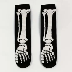 Clearance OUKU Men's 5 Pairs Multi Packs Socks Crew Socks Casual Socks Color Halloween Skulls Sports & Outdoor Daily Vacation Basic Medium Fall & Winter Fashion Casual Black