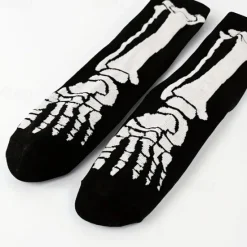 Clearance OUKU Men's 5 Pairs Multi Packs Socks Crew Socks Casual Socks Color Halloween Skulls Sports & Outdoor Daily Vacation Basic Medium Fall & Winter Fashion Casual Black