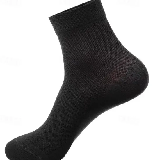 OUKU Men's 5 Pairs Multi Packs Socks Running Socks Casual Socks Black White Color Plain Vacation Sports & Outdoor Daily Basic Medium Spring Fall Fashion Casual