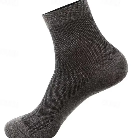 OUKU Men's 5 Pairs Multi Packs Socks Running Socks Casual Socks Black White Color Plain Vacation Sports & Outdoor Daily Basic Medium Spring Fall Fashion Casual