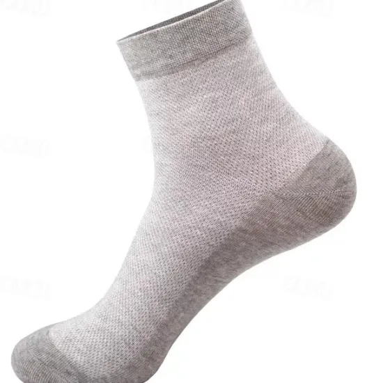 OUKU Men's 5 Pairs Multi Packs Socks Running Socks Casual Socks Black White Color Plain Vacation Sports & Outdoor Daily Basic Medium Spring Fall Fashion Casual