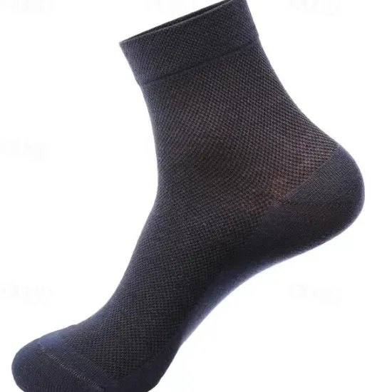 OUKU Men's 5 Pairs Multi Packs Socks Running Socks Casual Socks Black White Color Plain Vacation Sports & Outdoor Daily Basic Medium Spring Fall Fashion Casual