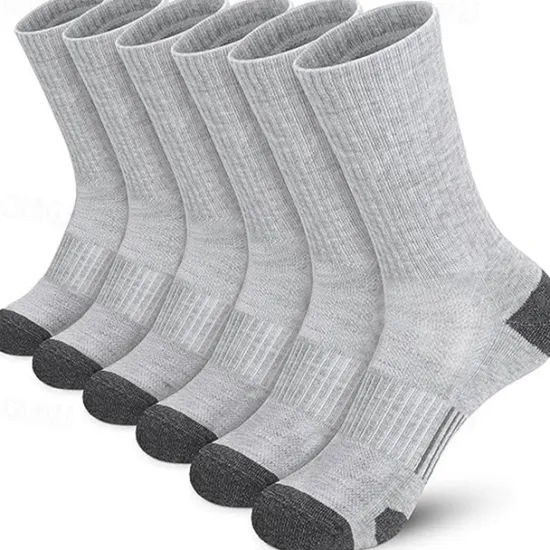 New OUKU Men's 6 Pairs Multi Packs Socks Running Socks Casual Socks Black White Color Color Block Sports & Outdoor Daily Vacation Basic Medium Spring Fall Fashion Casual