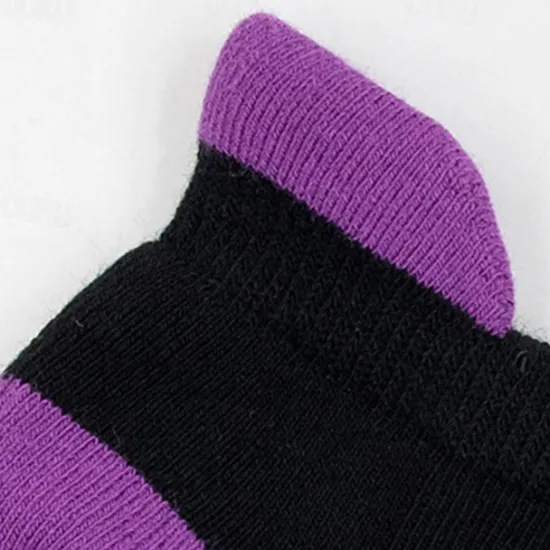 Best OUKU Men's 3 Pairs Multi Packs Socks Running Socks Casual Socks Wine Blue Color Color Block Vacation Sports & Outdoor Daily Basic Medium Spring Fall Fashion Casual