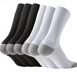 New OUKU Men's 3 Pairs Multi Packs Socks Running Socks Long Socks White+White+Black Black Color Color Block Sports & Outdoor Daily Vacation Basic Medium Spring Fall Fashion Casual