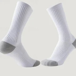 New OUKU Men's 3 Pairs Multi Packs Socks Running Socks Long Socks White+White+Black Black Color Color Block Sports & Outdoor Daily Vacation Basic Medium Spring Fall Fashion Casual