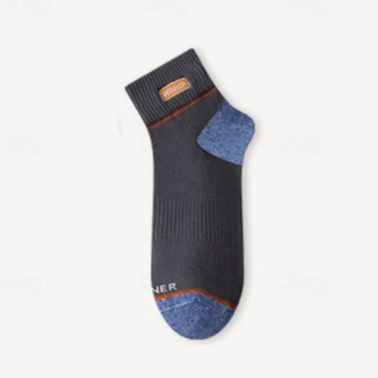 New OUKU Men's 5 Pairs Multi Packs Socks Running Socks Casual Socks Black White Color Color Block Vacation Sports & Outdoor Daily Basic Medium Spring Fall Fashion Casual