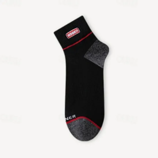New OUKU Men's 5 Pairs Multi Packs Socks Running Socks Casual Socks Black White Color Color Block Vacation Sports & Outdoor Daily Basic Medium Spring Fall Fashion Casual