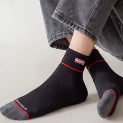 New OUKU Men's 5 Pairs Multi Packs Socks Running Socks Casual Socks Black White Color Color Block Vacation Sports & Outdoor Daily Basic Medium Spring Fall Fashion Casual