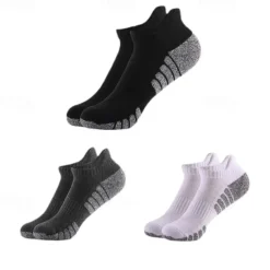 Online OUKU Men's 3 Pairs Multi Packs Socks Running Socks Casual Socks Black+White+Gray Black Color Color Block Vacation Sports & Outdoor Daily Basic Medium Fall Winter Fashion Casual