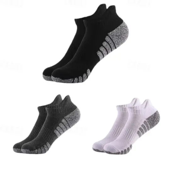 Online OUKU Men's 3 Pairs Multi Packs Socks Running Socks Casual Socks Black+White+Gray Black Color Color Block Vacation Sports & Outdoor Daily Basic Medium Fall Winter Fashion Casual