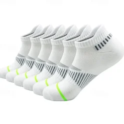 New OUKU Men's 6 Pairs Multi Packs Socks Running Socks Casual Socks Black White Color Striped Vacation Sports & Outdoor Daily Basic Medium Spring Fall Fashion Casual