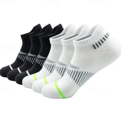 New OUKU Men's 6 Pairs Multi Packs Socks Running Socks Casual Socks Black White Color Striped Vacation Sports & Outdoor Daily Basic Medium Spring Fall Fashion Casual