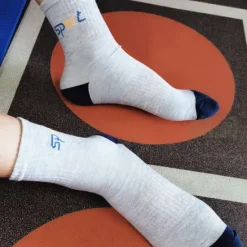 New OUKU Men's 4 Pairs Multi Packs Socks Crew Socks Running Socks Casual Socks Black White Color Color Block Plain Vacation Sports & Outdoor Daily Basic Medium Spring Fall Fashion Casual