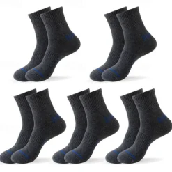 Online OUKU Men's 5 Pairs Multi Packs Socks Running Socks Casual Socks Black White Color Stripes Vacation Sports & Outdoor Daily Basic Medium Spring Fall Fashion Casual