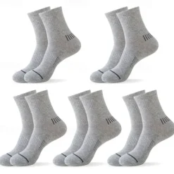 Online OUKU Men's 5 Pairs Multi Packs Socks Running Socks Casual Socks Black White Color Stripes Vacation Sports & Outdoor Daily Basic Medium Spring Fall Fashion Casual