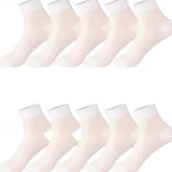 Hot OUKU Men's 5 Pairs Multi Packs Socks Running Socks Casual Socks Black White Color Plain Sports & Outdoor Daily Vacation Basic Medium Spring Fall Fashion Casual