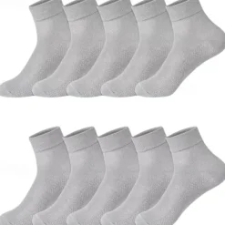 Hot OUKU Men's 5 Pairs Multi Packs Socks Running Socks Casual Socks Black White Color Plain Sports & Outdoor Daily Vacation Basic Medium Spring Fall Fashion Casual