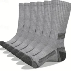 Sale OUKU Men's 6 Pairs Multi Packs Socks Running Socks Casual Socks Black+White+Gray Black Color Color Block Plain Sports & Outdoor Daily Vacation Basic Medium Spring Fall Fashion Casual