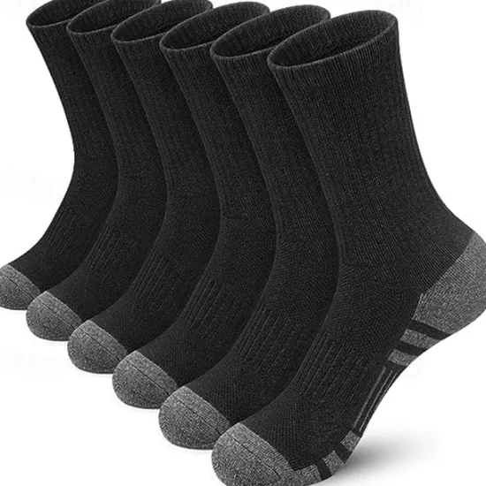 New OUKU Men's 5 Pairs Multi Packs Socks Crew Socks Running Socks Casual Socks Black White Color Color Block Solid / Plain Color Sports & Outdoor Daily Vacation Basic Medium Spring Fall Fashion Casual