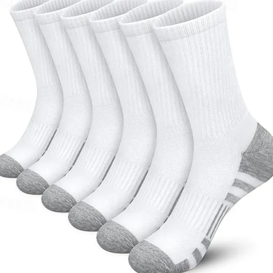 New OUKU Men's 5 Pairs Multi Packs Socks Crew Socks Running Socks Casual Socks Black White Color Color Block Solid / Plain Color Sports & Outdoor Daily Vacation Basic Medium Spring Fall Fashion Casual