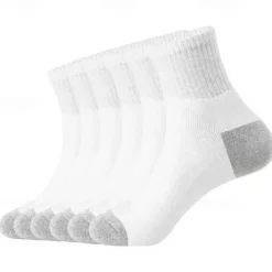 Outlet OUKU Men's 5 Pairs Multi Packs Socks Running Socks Casual Socks Black Color Color Block Sports & Outdoor Daily Vacation Basic Medium Spring Fall Fashion Casual White