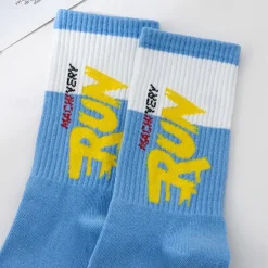 Sale OUKU Men's 5 Pairs Multi Packs Socks Crew Socks Running Socks Casual Socks Black White Color Color Block Letter Vacation Sports & Outdoor Daily Basic Medium Spring Fall Fashion Casual