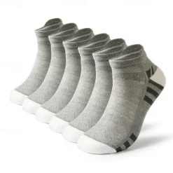 OUKU Men's 6 Pairs Multi Packs Socks Running Socks Casual Socks Black Red Color Color Block Sports & Outdoor Daily Vacation Basic Medium Spring Fall Fashion Casual