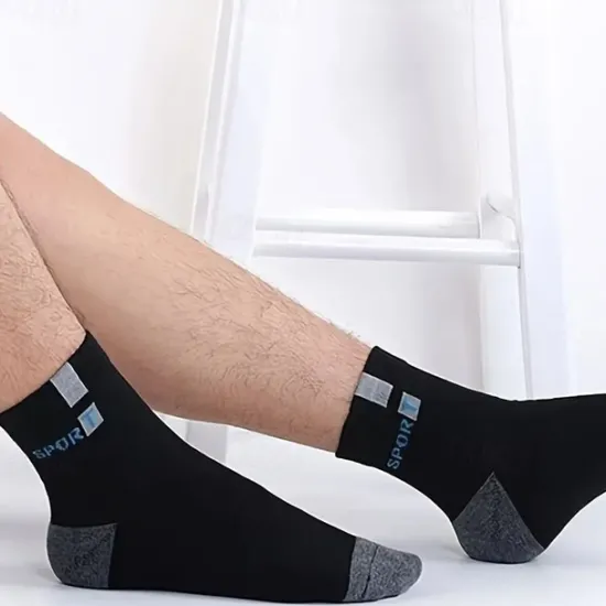 New OUKU Men's 5 Pairs Multi Packs Socks Running Socks Casual Socks Color Color Block Letter Sports & Outdoor Daily Vacation Basic Medium Spring Fall Fashion Casual Rainbow