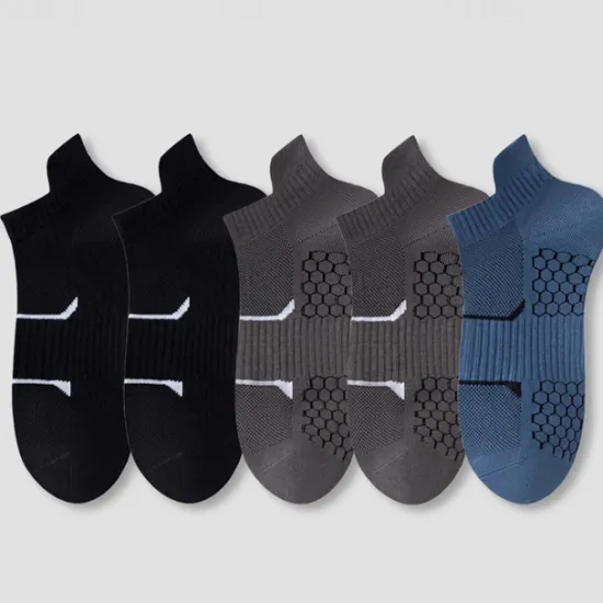 Online OUKU Men's 5 Pairs Multi Packs Socks Running Socks Casual Socks Black+White+Gray Black*2+Dark Gray*2+Dark Blue*1 Color Plain Vacation Sports & Outdoor Daily Basic Medium Spring Fall Fashion Casual
