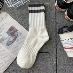 OUKU Men's 5 Pairs Multi Packs Socks Running Socks Casual Socks Black White Color Plain Vacation Sports & Outdoor Daily Basic Medium Spring Fall Fashion Casual