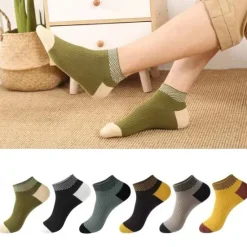 Outlet OUKU Men's 5 Pairs Multi Packs Socks Running Socks Casual Socks Color Color Block Vacation Sports & Outdoor Daily Basic Medium Spring Fall Fashion Casual Rainbow