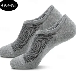 Sale OUKU Men's 4 Pairs Multi Packs Socks Running Socks Casual Socks Black White Color Color Block Vacation Sports & Outdoor Daily Basic Medium Spring Fall Fashion Casual
