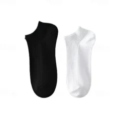 Clearance OUKU Men's 10 Pairs Multi Packs Socks Running Socks Casual Socks Black White Color Plain Vacation Sports & Outdoor Daily Basic Medium Spring Fall Fashion Casual