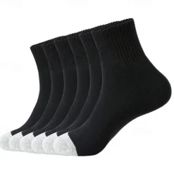 New OUKU Men's 6 Pairs Multi Packs Socks Running Socks Casual Socks Black White Color Color Block Sports & Outdoor Daily Vacation Basic Medium Spring Fall Fashion Casual